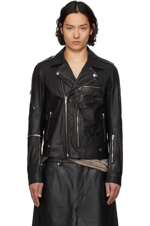 Rick Owens Black Hollywood Bauhaus Stooges Leather Jacket