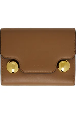Marni Tan Leather Trunkaroo Trifold Wallet