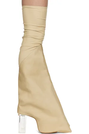 Rick Owens Beige Hollywood Taco Kiss Tall Boots