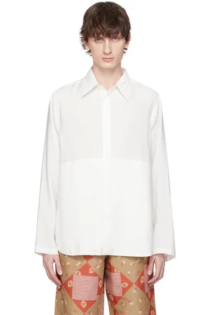 RANRA Off-White Maker Gauze Modal Poly Classic Shirt