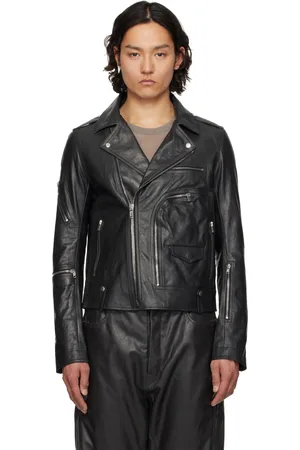 Rick Owens Black Hollywood Bauhaus Stooges Leather Jacket
