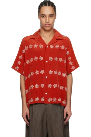 Glass Cypress Silk Flower Bowling Shirt