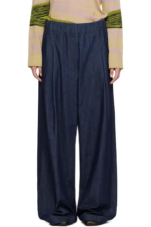 DRIES VAN NOTEN Navy Drawstring Jeans