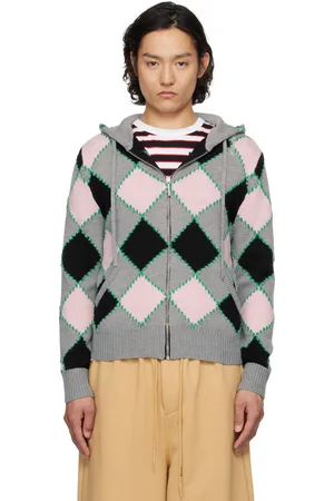 Marni Gray Argyle Gauge 5 Jacket