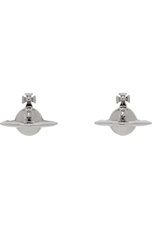 Vivienne Westwood Gunmetal Solid Orb Earrings