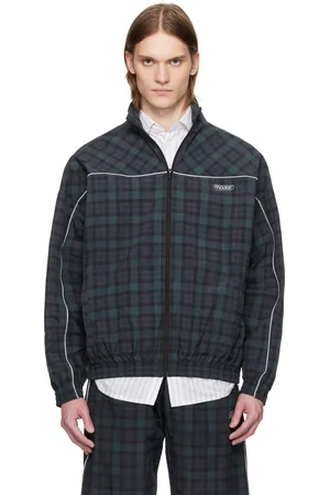 MARTINE ROSE Navy & Green Oversized Track Jacket