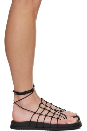 Rick Owens Black Hollywood Web Granola Sandals