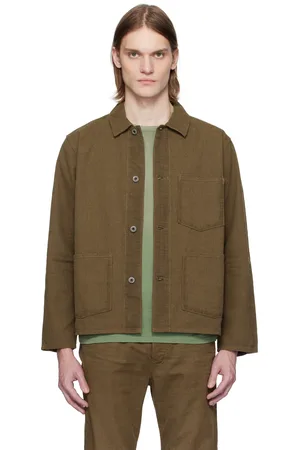 Ralph Lauren Brown Striped Twill Utility Jacket
