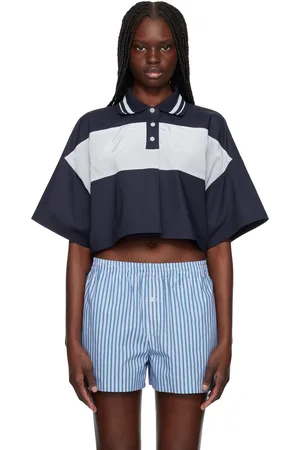We11 Done & Gray Color Block Cropped Polo
