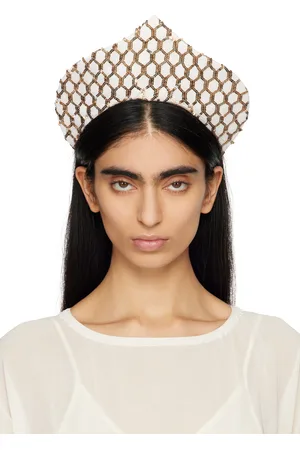 BODE Off-White & Gold Pinnacle Crown Headband