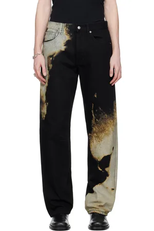 Alexander McQueen Black & Gray Abstract Print Jeans