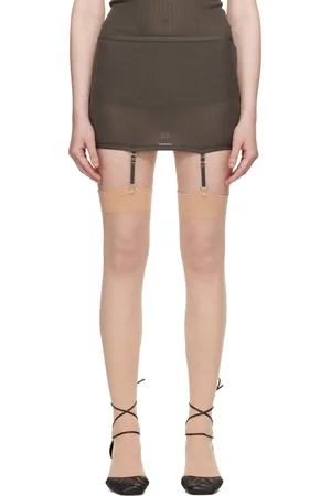 LEMAIRE Brown Underwear Suspenders Miniskirt
