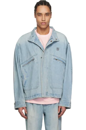 WOOYOUNGMI Blue High Neck Denim Jacket