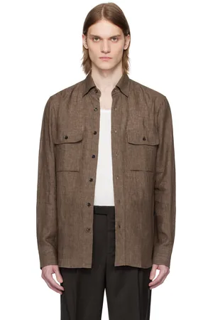BRIONI Brown Military Shirt