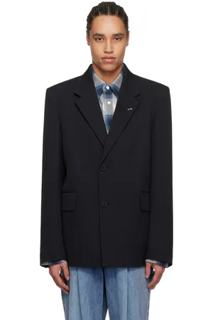 WOOYOUNGMI Navy Wool Single Blazer
