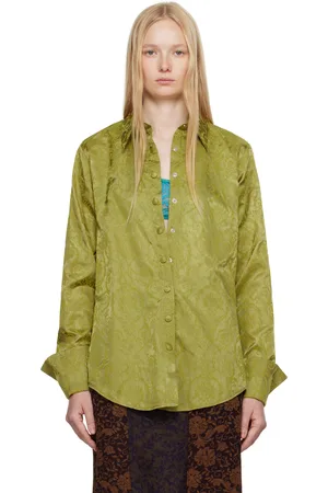 DRIES VAN NOTEN Green Baroque Motif Shirt