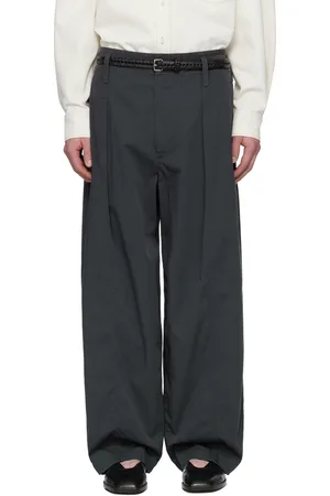 LEMAIRE Gray Maxi Pleated Trousers