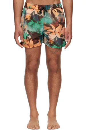 Paul Smith Green & Orange Painted Photograph Swim Shorts