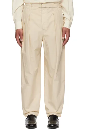 LEMAIRE Beige Belted Pleated Trousers