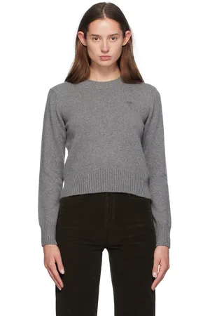 Ami Gray Cashmere Ami de Cœur Sweater