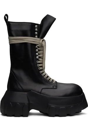 Rick Owens Black Porterville Army Mega Tractor Boots