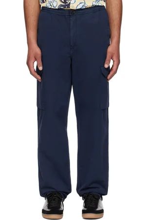 Paul Smith Navy Cotton-Linen Cargo Pants