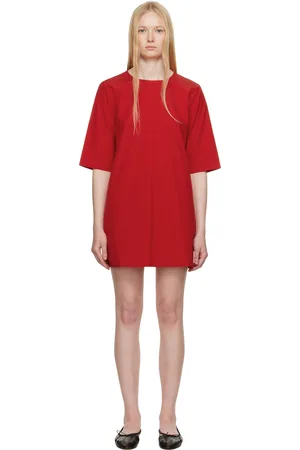 MARIA MCMANUS Red T-shirt Cocoon Minidress
