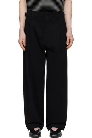 LEMAIRE Black Pleated Carrot Trousers