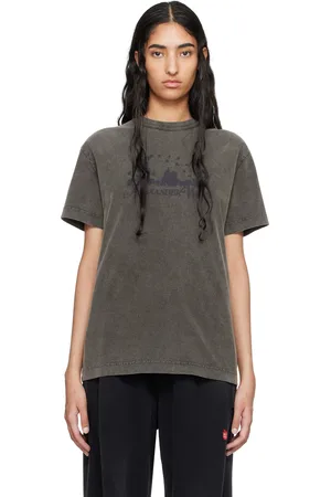 Alexander Wang Gray Distressed Skyline T-Shirt