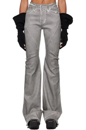 Rick Owens Off-White Bias Bootcut Jeans