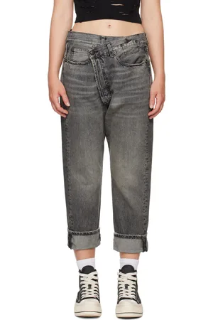 R13 Gray Crossover Jeans