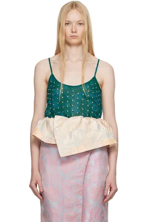 DRIES VAN NOTEN Blue & Green Embellished Tank Top