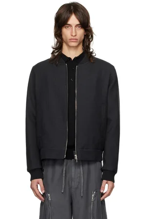 DRIES VAN NOTEN Gray Wool Bomber Jacket