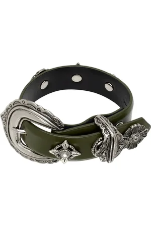 TOGA PULLA Khaki Motif Leather Bracelet