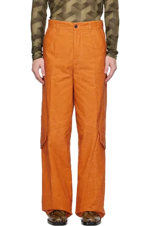 DRIES VAN NOTEN Orange Wide Leg Cargo Pants