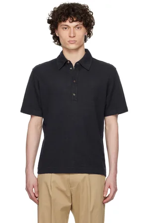 Paul Smith Navy Linen Piqué Polo