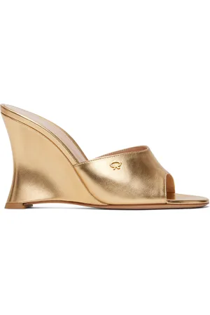 Gianvito Rossi Gold Nappa Silk Heeled Sandals