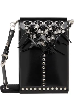 TOGA PULLA Black Leather Shoulder Pouch