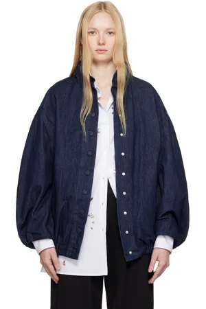 DRIES VAN NOTEN Navy Press-Stud Denim Jacket