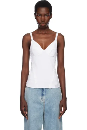 Stella McCartney White Corset-Inspired Sleeveless Top