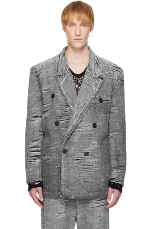 Diesel Gray D-Pekka-Fsg Denim Blazer