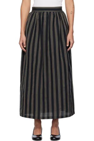 VISVIM & Gray Stripe Maxi Skirt