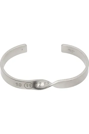 Maison Margiela Silver Twisted Number Logo Bracelet