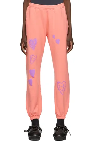 Kids Worldwide SSENSE Exclusive Pink & Purple All Over Heart Print Lounge Pants