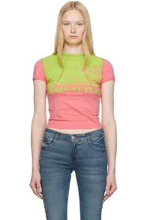 Diesel Pink T-Uncutie-Long-Q6 T-shirt