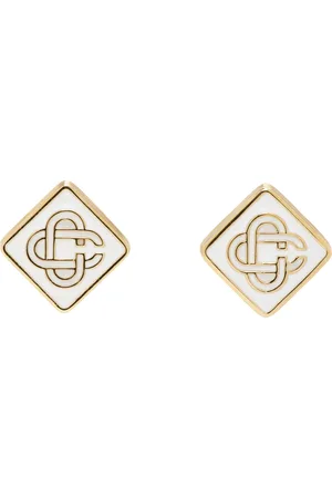 Casablanca Gold Monogram Logo Stud Earrings