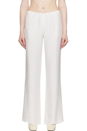 Colleen Allen White Silk Slip Trousers