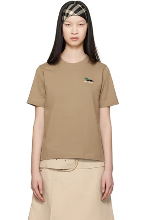 Burberry Taupe Embroidered T-Shirt