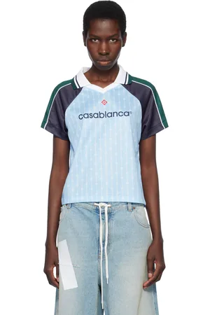 Casablanca Blue Pinstripe Laurel Football T-shirt