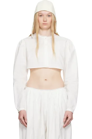 Colleen Allen White Cotton Crop Blouse